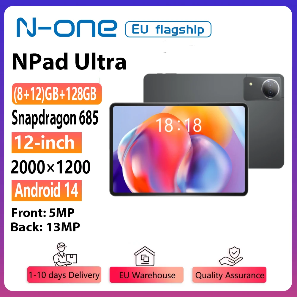 Tablet N-one NPad Ultra, schermo Android 1411,97 pollici 2000*1200 FHD, Snapdragon 685 8 Core Max