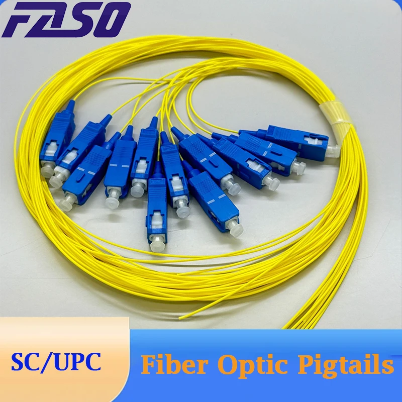 FASO SC APC Fiber Optic Pigtails Simplex 0.9mm 9/125 Single Mode 1 Core SC UPC Optical Fiber Pigtail 1.5M