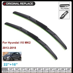 For Hyundai i10 MK2 2013-2018 Car Front Rear Wiper Blades Soft Rubber Windscreen Wipers Auto Windshield 22