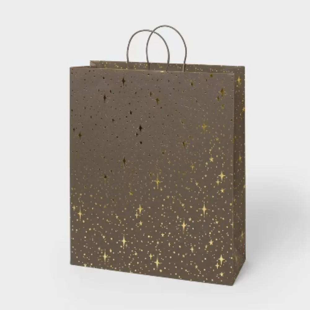 

Gift Bag Black/Gold - Spritz: Large Paper Bag for All Occasions, 19.25" x 16" x 6"