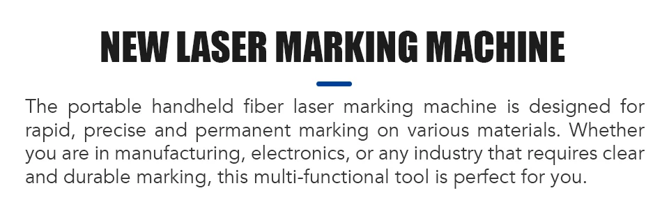 

Handheld Fiber Laser Marking Machine for hard engineering plastics (ABS, PC), electroplated parts, anodized layer