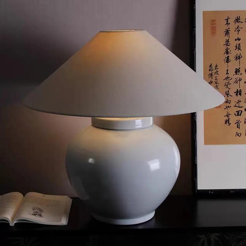 Настольная лампа ваби-саби в японском стиле, грубая керамика в китайском стиле, гостиничный отель, прикроватная лампа для спальни