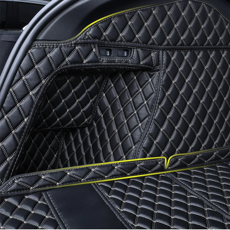 Front And Rear Car Trunk Mat For Tesla Model Y Full Surround Microfiber Leather Protective Pad Interior Modification Accessories