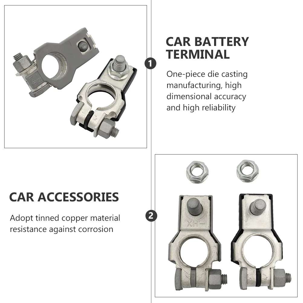 

1 Set Car Terminal Clamps Tinned Copper Quick Release Connectors For Truck Vehicle Grounding Parallel Extension