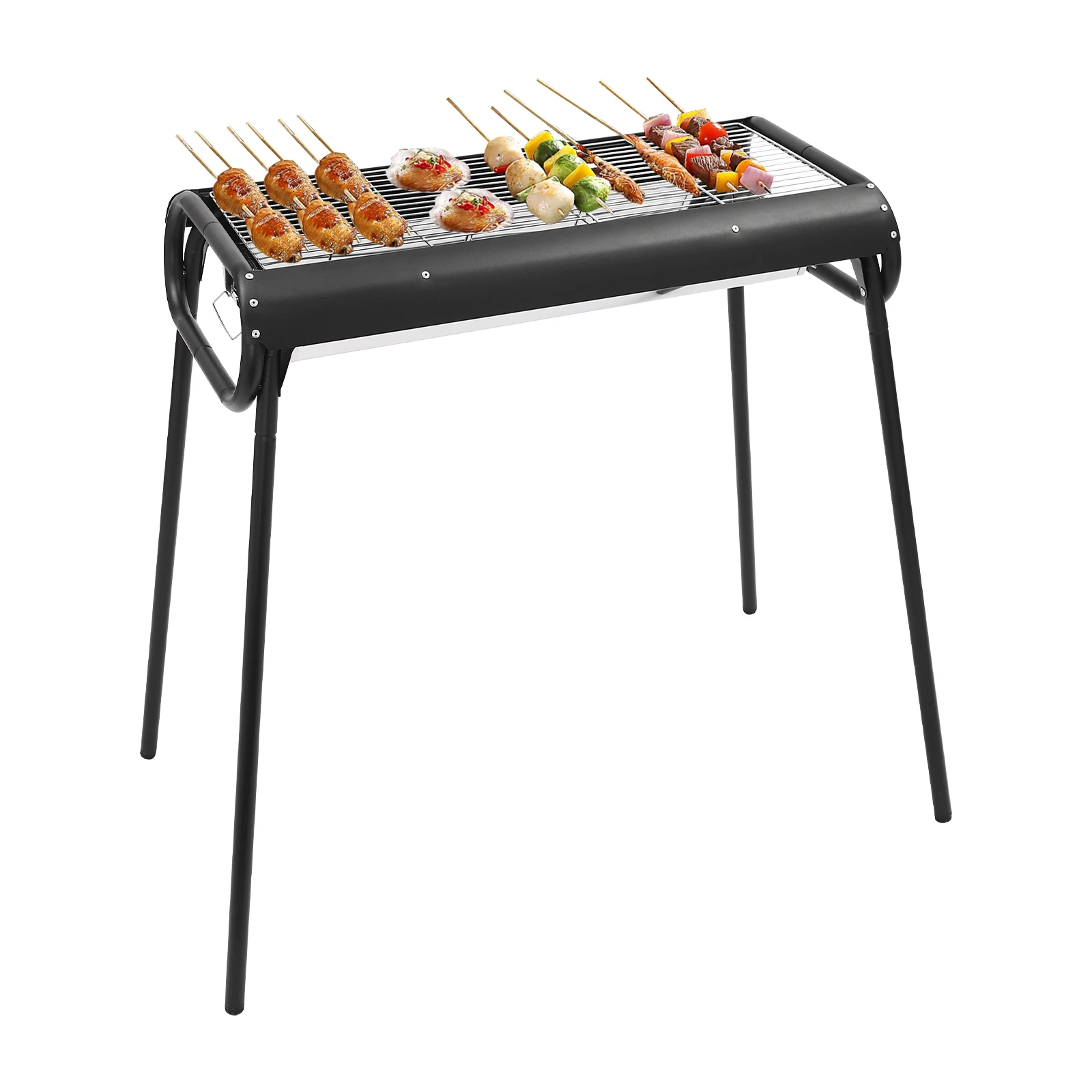 

Folding Portable BBQ Grill, Charcoal Grill with Storage Bag, Large Area & Drumstick Holder for Garden, Camping, Beach Party