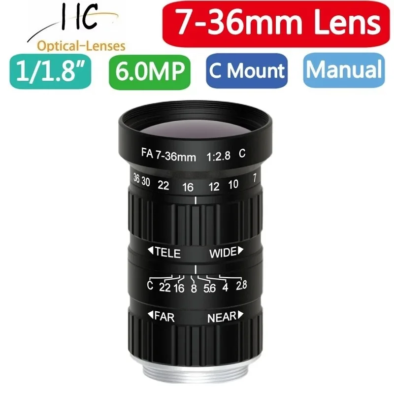 

HD 5MP Zoom 7-36mm C-Mount Industrial Lens Without Distortion Professional Industrial Camera Lens