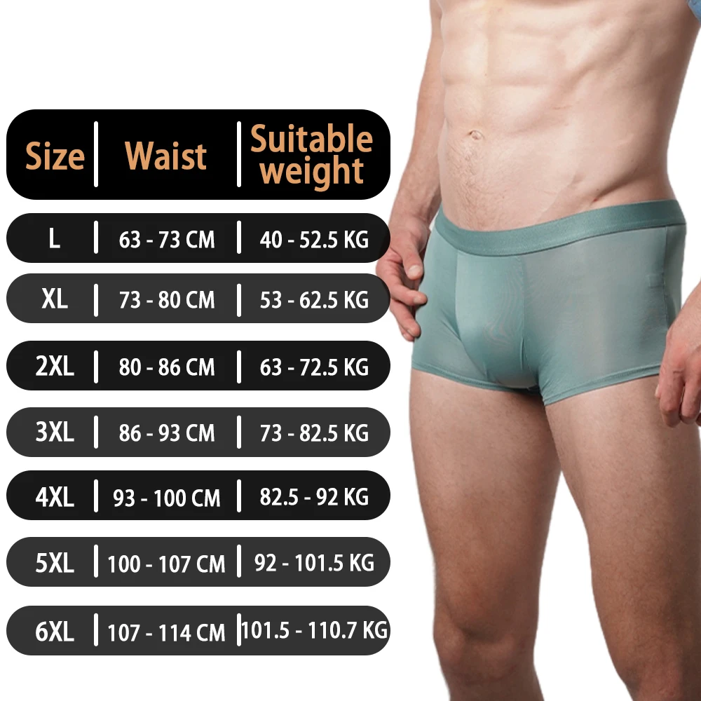 2Pcs Summer Fashion Boxers Shorts Dacron Solid Color Men's Ice Silk New Style Underwear Underpants Breathable Thin Panties L-6XL