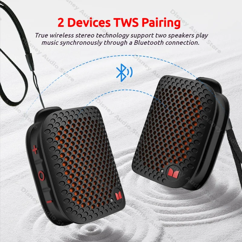 Monster M3 TWS Bluetooth Speaker Wearable Magnetic Clip-on Portable Bluetooth Sound Box IPX5 Waterproof Subwoofer Powerful Bass