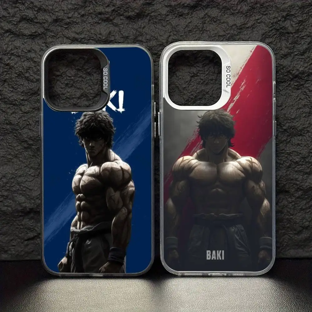 

Baki H-Hanma Phone Case For iPhone 17 16 15 14 13 12 11 Pro Max Plus Silver Matte Black Cover