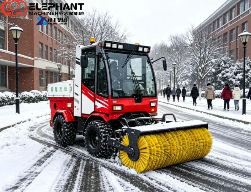 AWD Hydraulic Hopper Lift Multi Purpose Snow Cleaner, Warm Cabin and Engineering Snow Tires For Construction Site