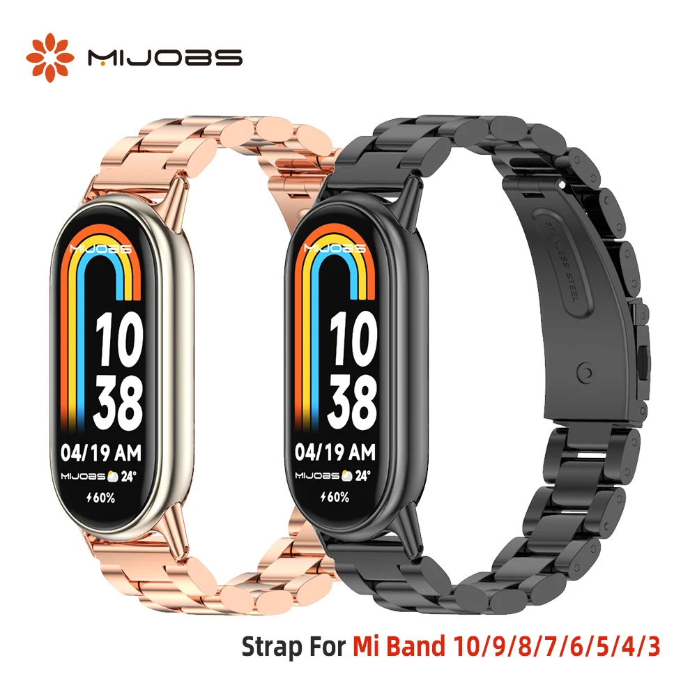 Ремешок для Mi Band 10 9 8, металлический ремешок для часов для Mi Band 10, браслет Mi Band 9, браслет Mi Band 8, ремешок в деловом стиле