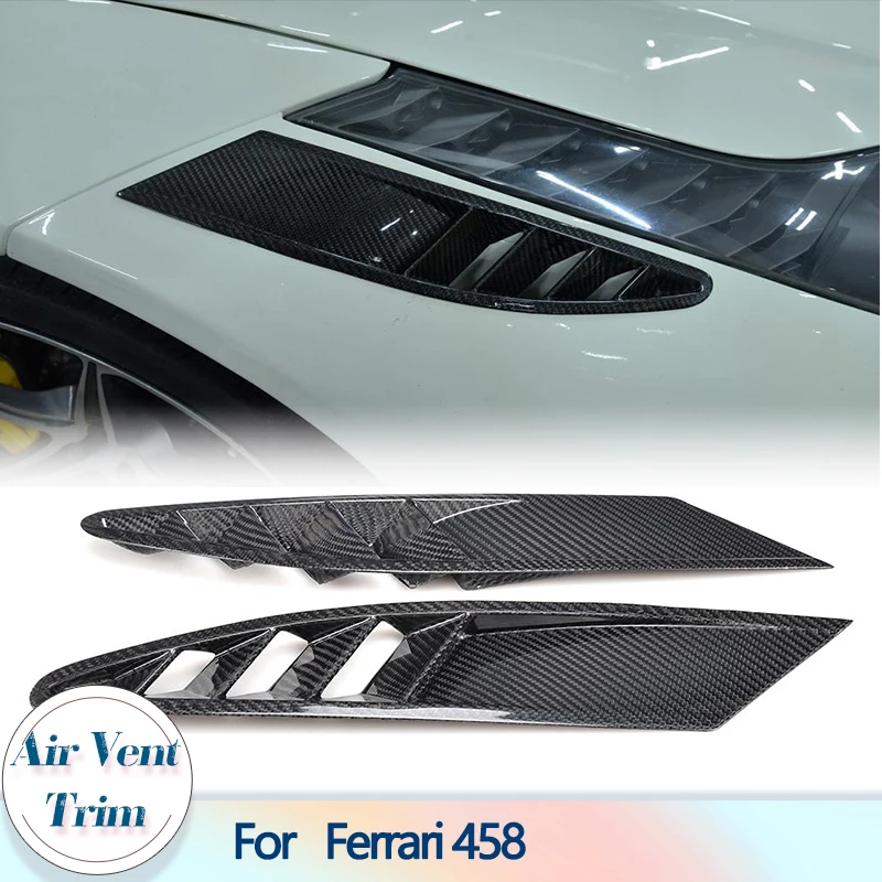 

Car Front Air Intake Vents Trim for Ferrari 458 Base Coupe 2-Door 2011-2013 Carbon Fiber Front Air Vent Mesh Covers Fender Trims