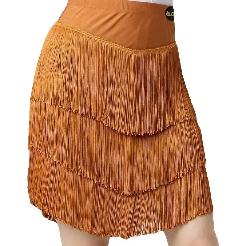 Waltz Ballroom Dance Tassels Skirt Full Fringed Latin Dance Skirts Women Samba Rumba Chacha Dance Skirt Training Wear DW10852