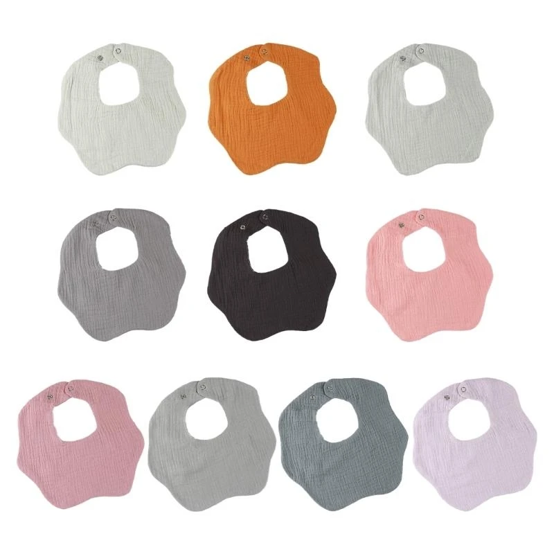 

Baby Bib Breathable Newborn Drooling Bib Crepe Cotton Burp Cloth with 2-Stage Infant Teething Bibs Feeding Towel G2TD