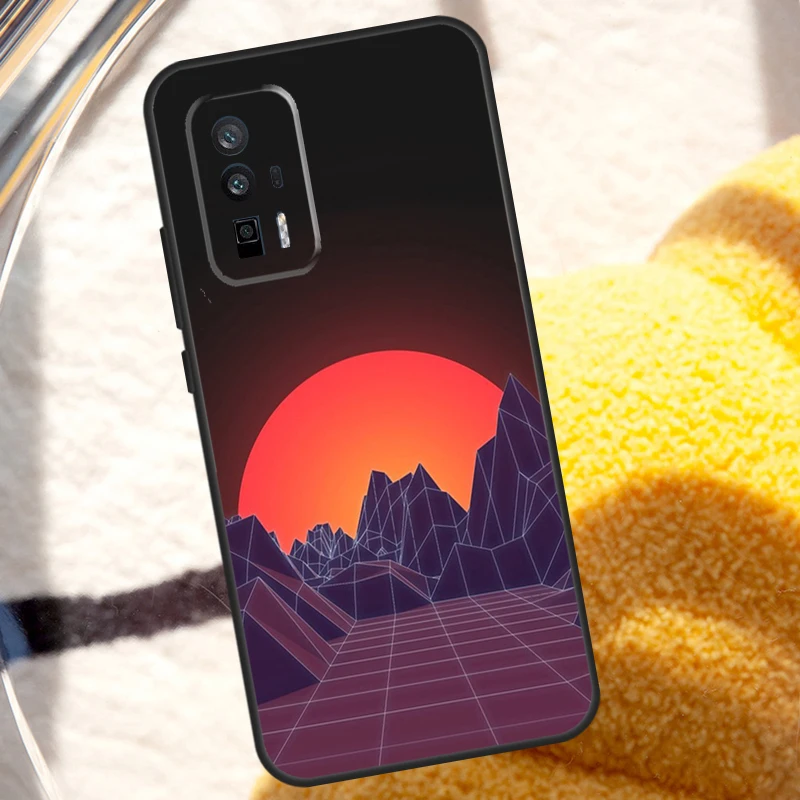 80S Vaporwave Retro Synthwave Sunset Case For POCO X6 M6 X3 Pro X5 F3 F5 M5s Xiaomi 13 14 Ultra 12 Lite 11T 12T 13T Pro Cover