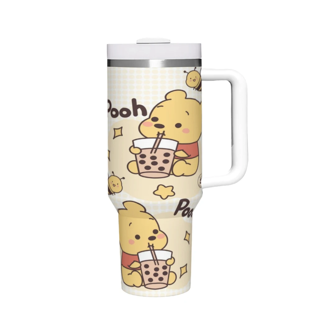 

Car Travel Mugs Winnie The Pooh And The Wind Blows Stainless Steel 304 Tumbler Water Bottle 40oz/1200ml