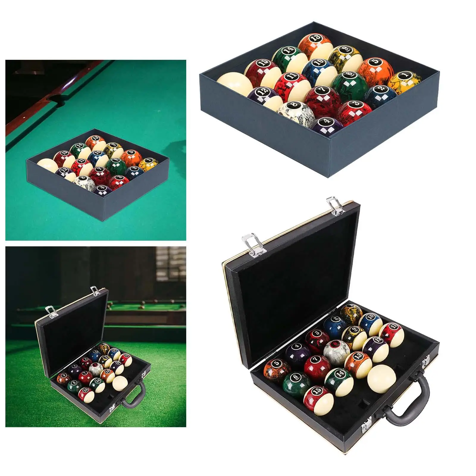 16Pcs Billiard Balls Professional 57.2mm Snooker Balls Full Set Billiards Accessories for Tournament Bars Recreational Sport