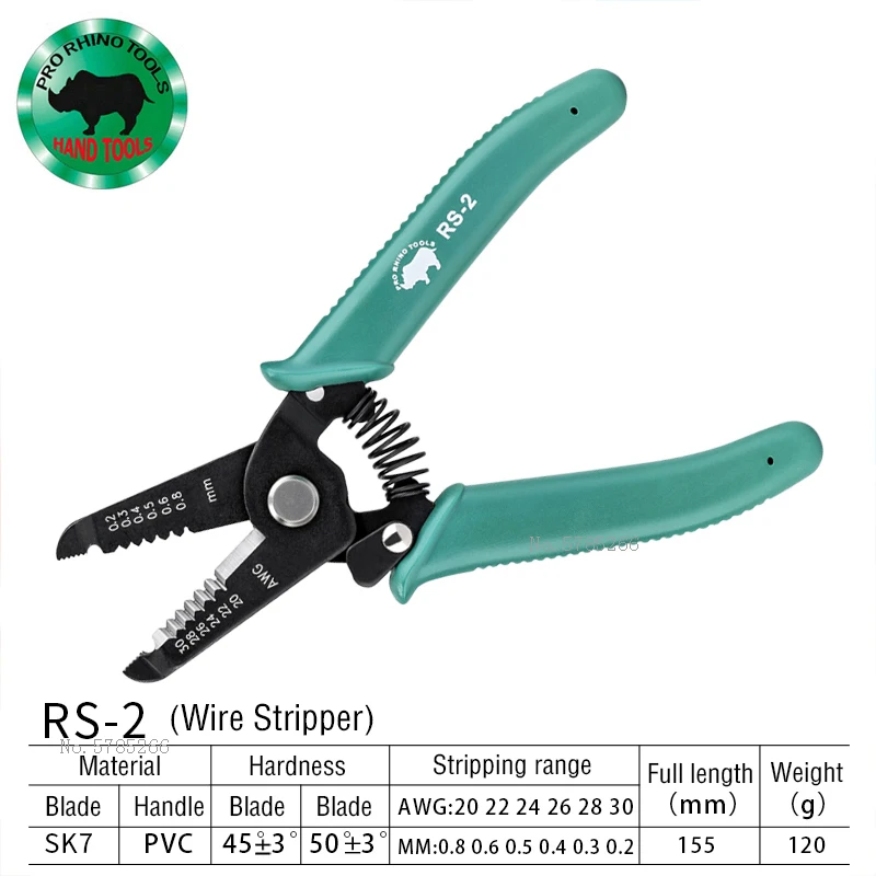 Imagem -02 - Rhino-stripper de Fio Multifuncional Crimpagem Manual Fio Japonês Puxando Alicate de Descascamento Ajustável Ys100 Rs2 3