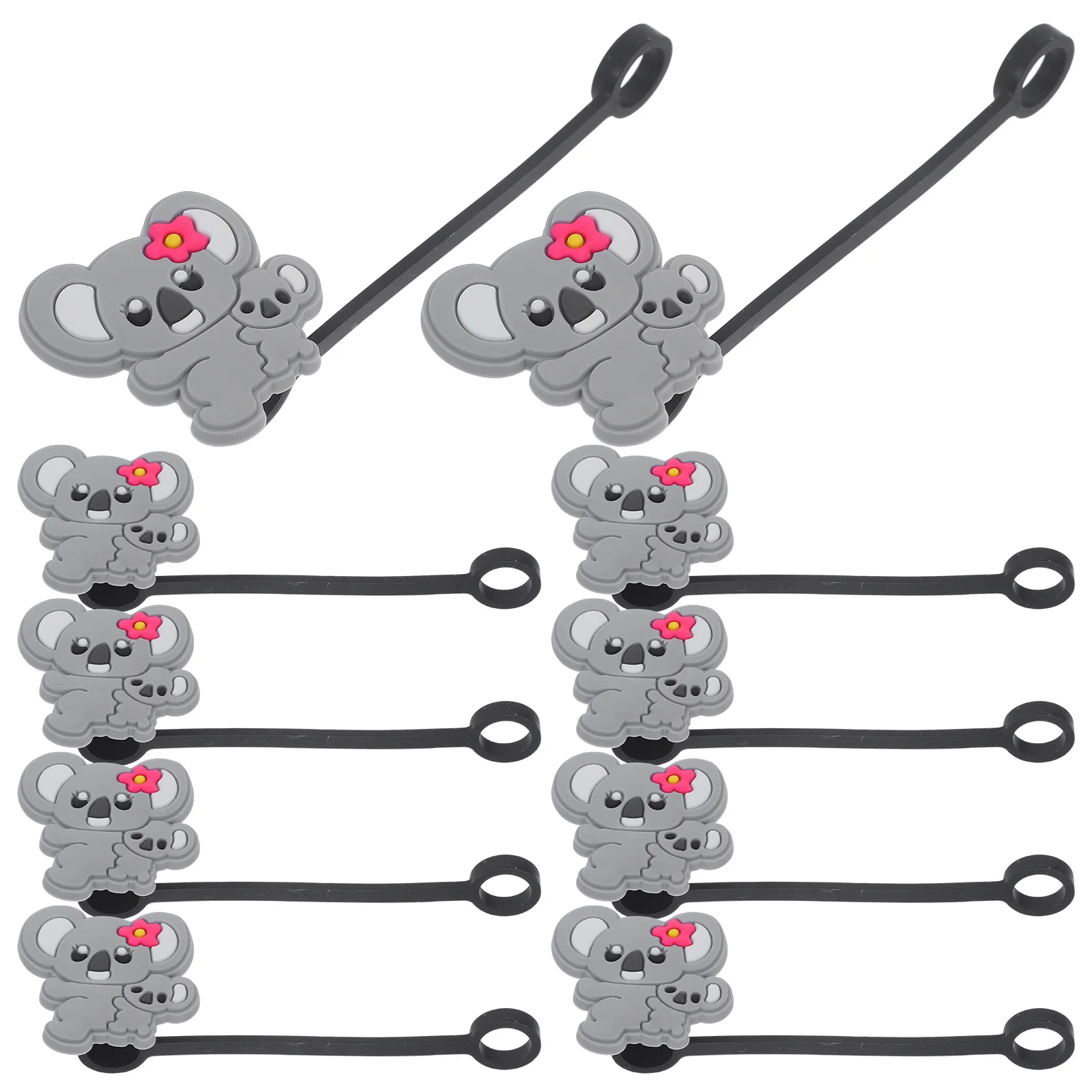 

10Pcs Straw Tip Covers Silicone Reusable Drinking Straw Caps Cute Plug Protector for Smoothie Juice Straws Decorative Use