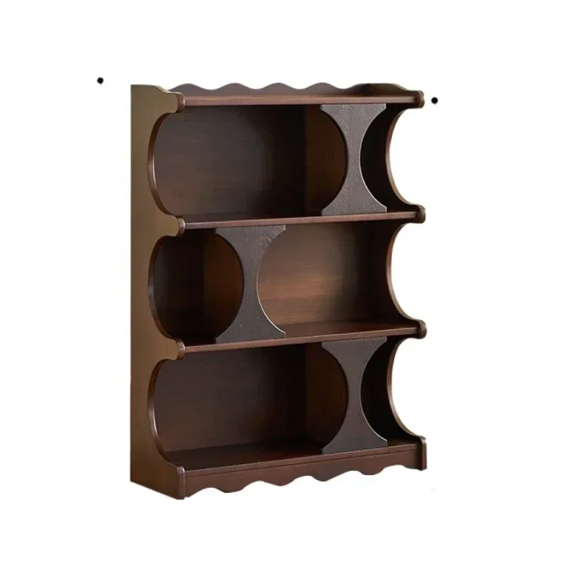 

All solid wood American retro bookcase cherry wood log storage bookshelf combination cabinet