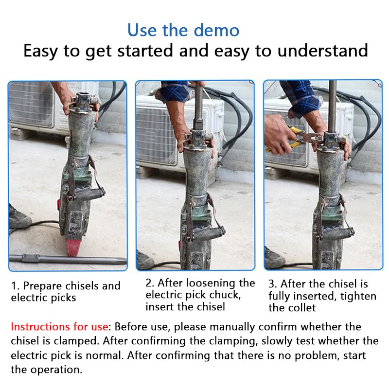 65A grande Pick elettrico con testa di pala allargata e ispessita 95 Pick elettrico per albero di pala da scavo in calcestruzzo