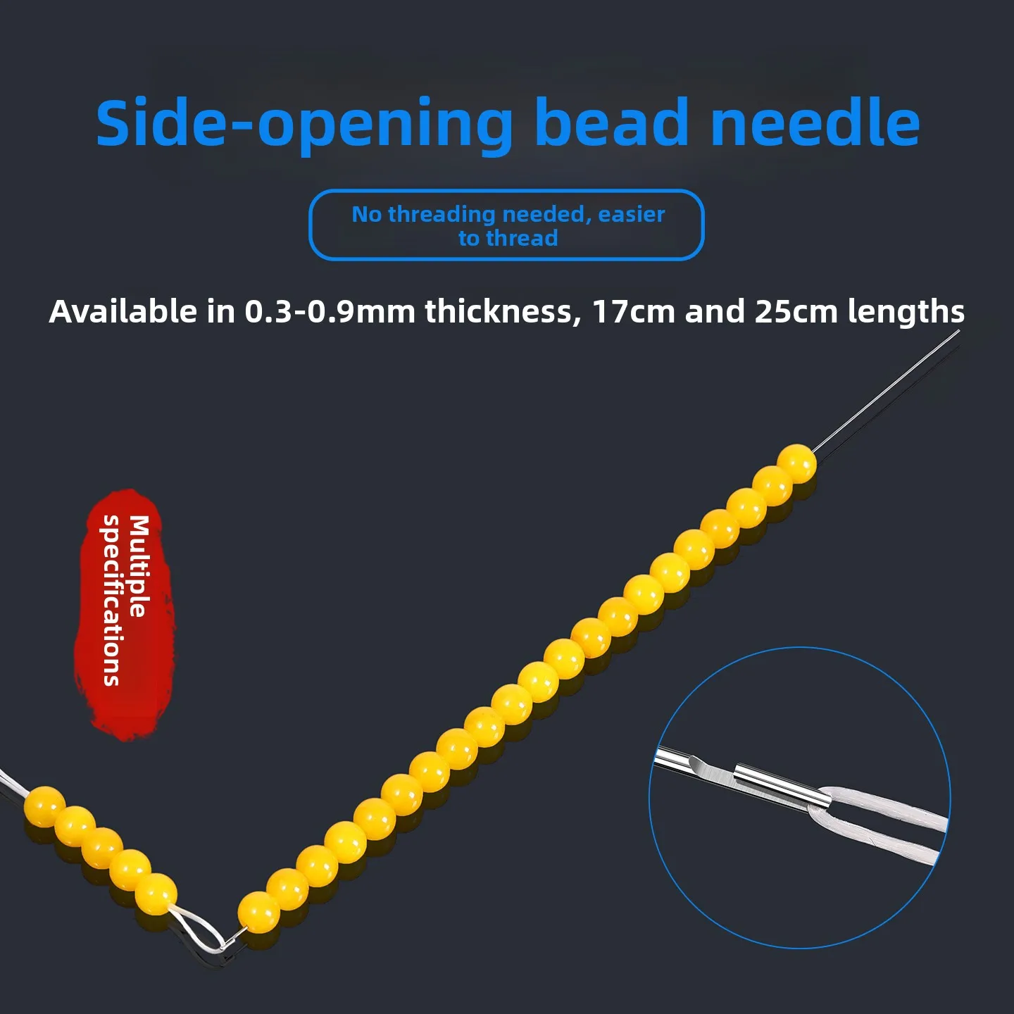 Crystal Bead Needle Super Fine Handmade Beading Tool Pearl Rice Bead Stringing Device Professional Handmade Beading Needle
