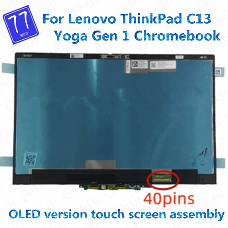 Original 13.3' ATNA33TP06-0 SD10W9016 UHD OLED 40PIN Display touch screen Assembly For Lenovo ThinkPad C13 Yoga Gen 1 Chromebook