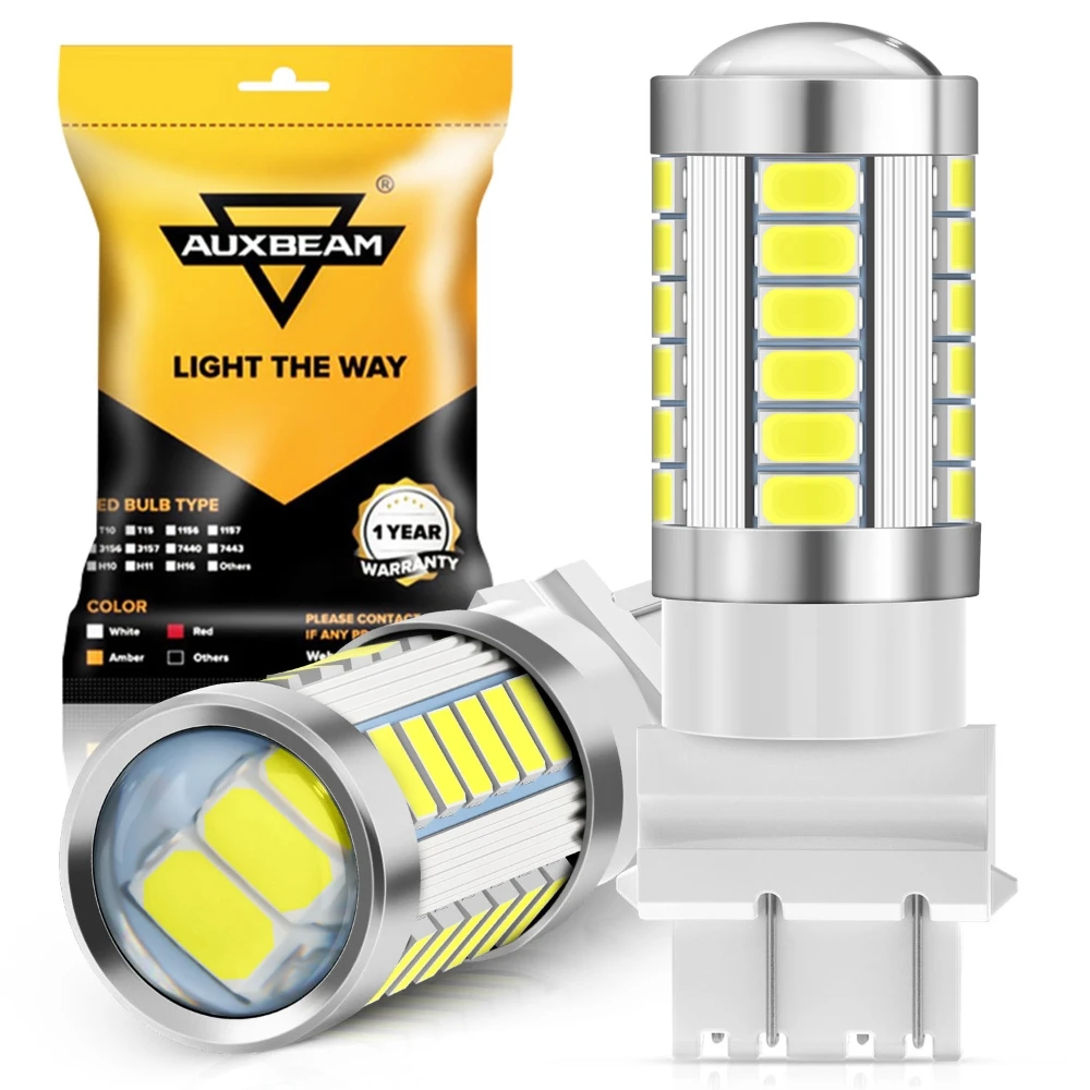 AUXBEAM T25 3157 3156 P27/5W 33PCS-LED 3020SMD COOL WHITE PLUG & PLAY Светодиодные лампы для стоп-сигналов/заднего хода/парковки/габаритных огней/указателей поворота