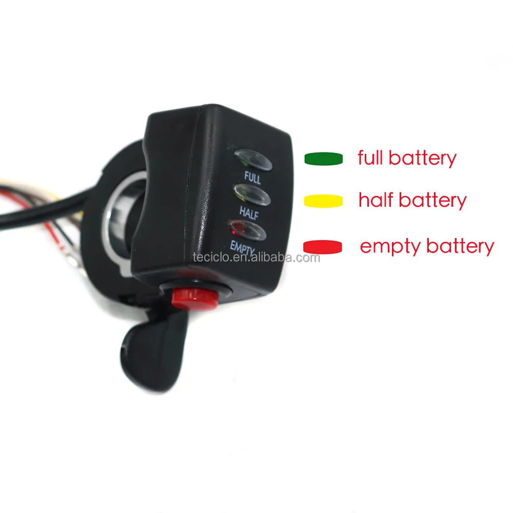 24V/36V/48V Ebike Throttle Wuxing Thumb Throttle With Power Indicator Accessories Speed Accelerator