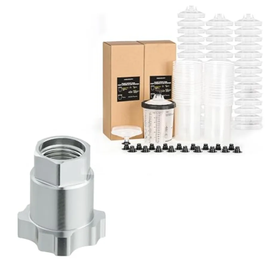 

Одноразовый стакан для краскопульта большой емкости 800 мл (28 унций) + адаптер для краскопульта с внутренней резьбой 16 мм и совместимой резьбой 1,5 мм