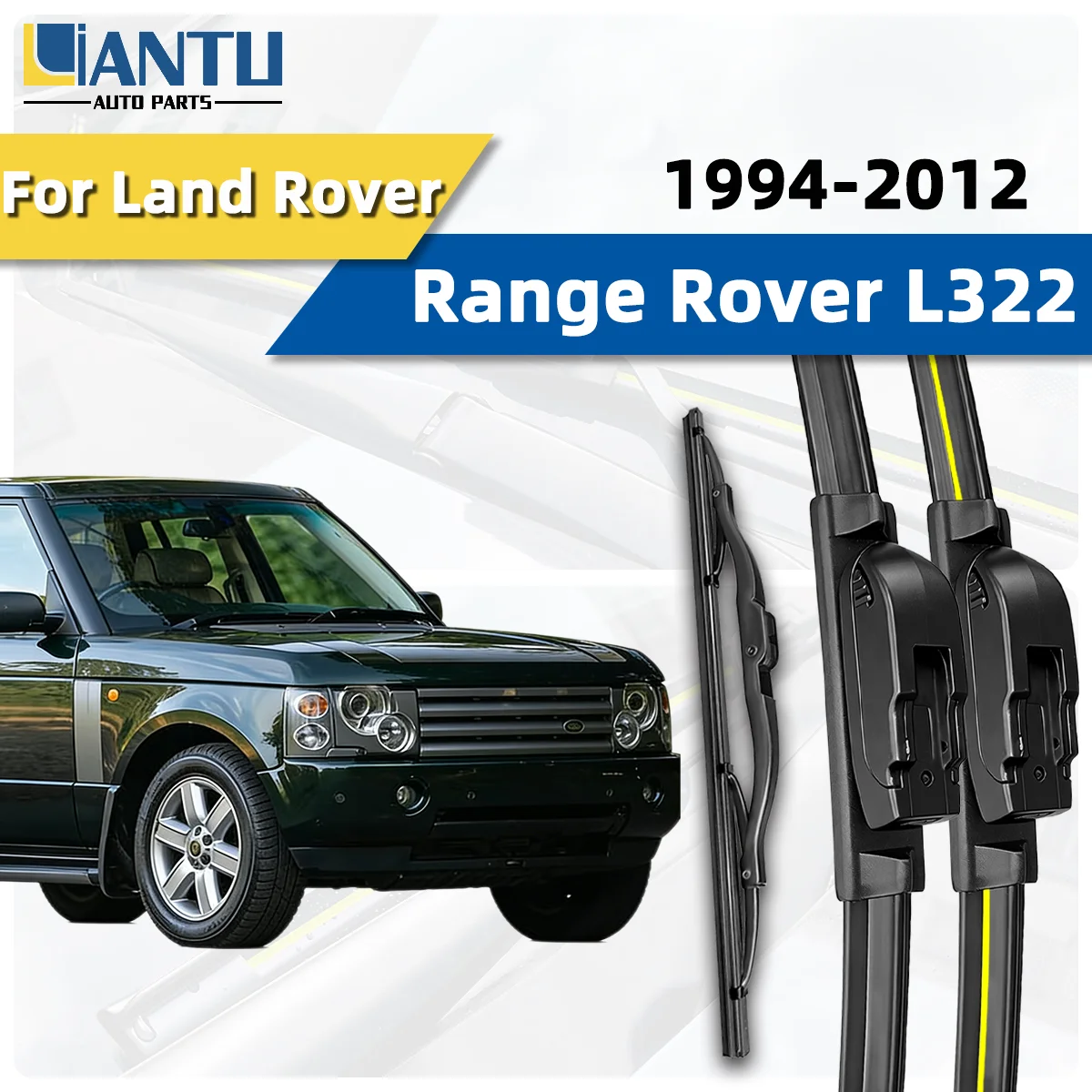 3-teiliges Scheibenwischer-Set für vorne und hinten, passend für Land Rover Range Rover L322 1994–2012, Windschutzscheibenwischer, geräuschloser Wischer, Autozubehör