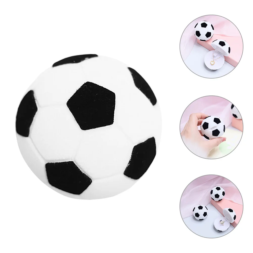 

Box Football Shaped Jewelry Display Holder For Engagement Wedding Ceremony Small Ring Case Bridal Shower Gift Sports Ring Holder
