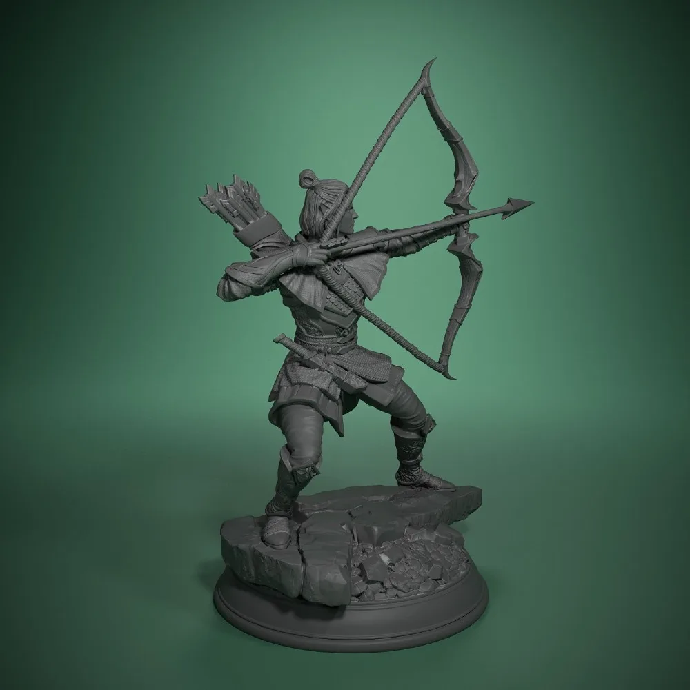 Elf Ranger 3D Printed Soldier Figures White Resin Models Self-assembly DIY Coloring Figurines Miniatures Decoration Crafts