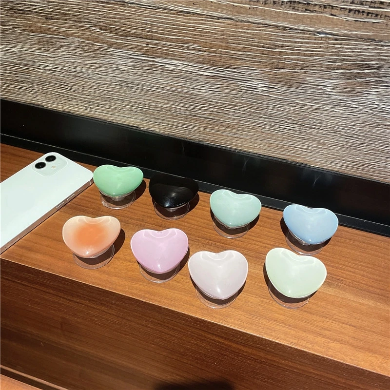 

Crystal Clear Heart Love Mobile Phone Stand Holder Rotatable Bracket Anti-Fall Lazy Finger Ring For IPhone 14 15 All Smartphone
