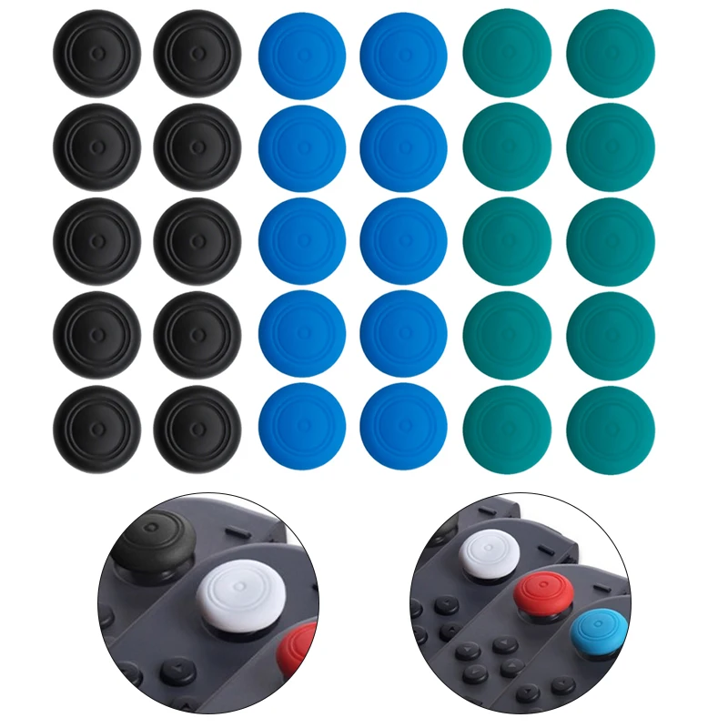 Configuração de jogos de aperto confortável Gaming Thumb Rocker Cap Controlador Thumb Cap Texturizado Grip Fácil de instalar Várias opções de cores