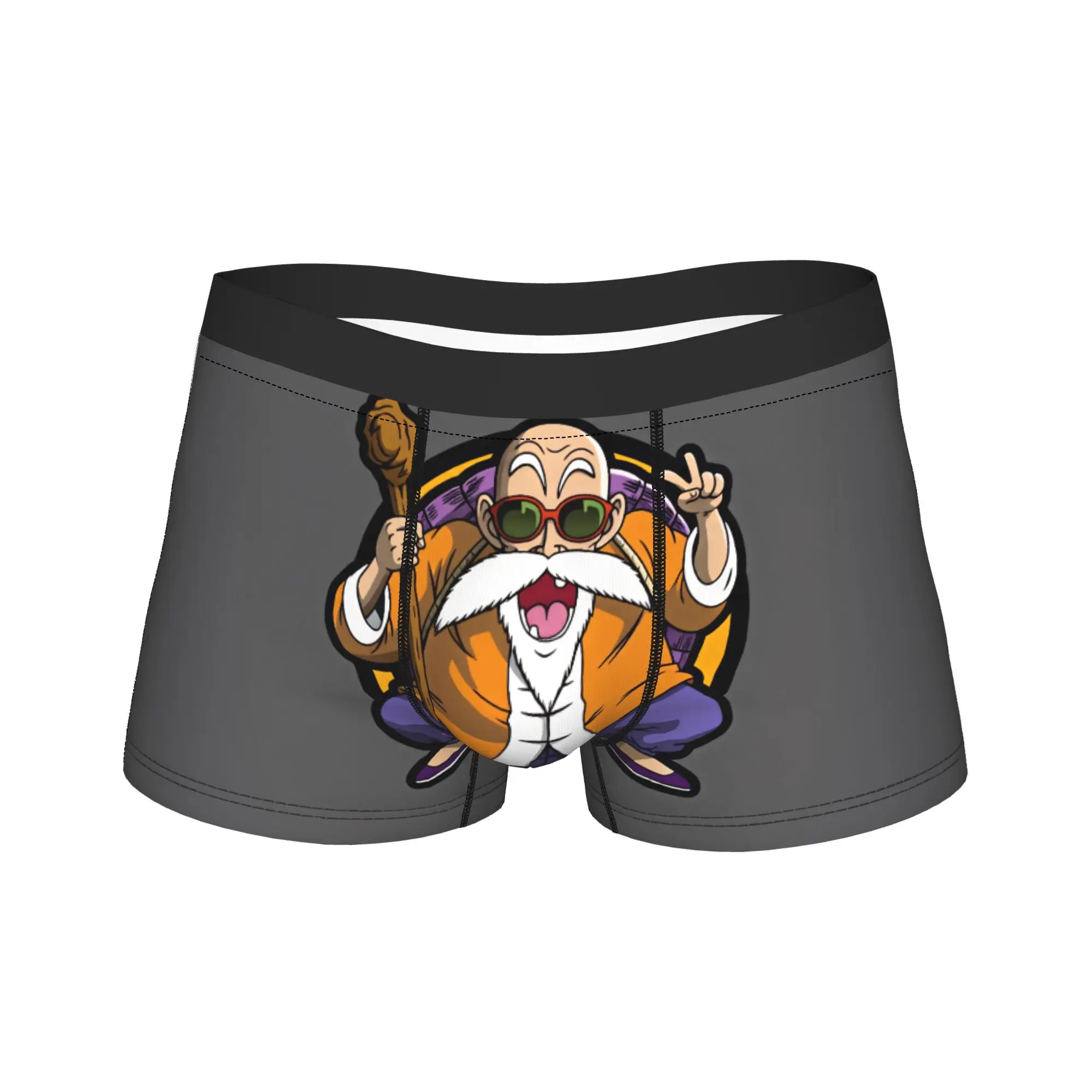Anime Dragon Ball Master Roshi Underwear  Elastic Underpants Design Boxer Brief For Males Pouch Oversize Boxer Shorts