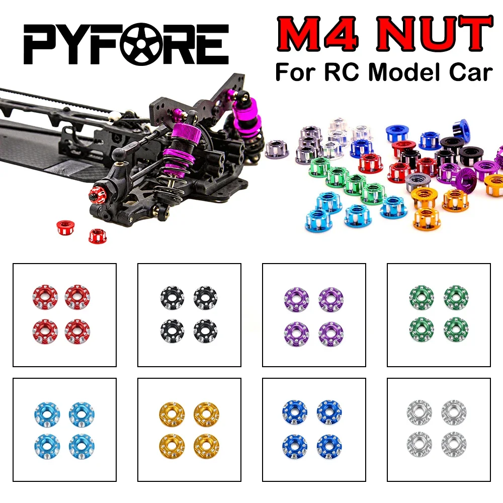 PYFORE M4 gezahnte Sicherungsmuttern für 1/10 RC-Autos, universelle Anti-Lockerungs-RC-Autoteile F001 – Detail 1