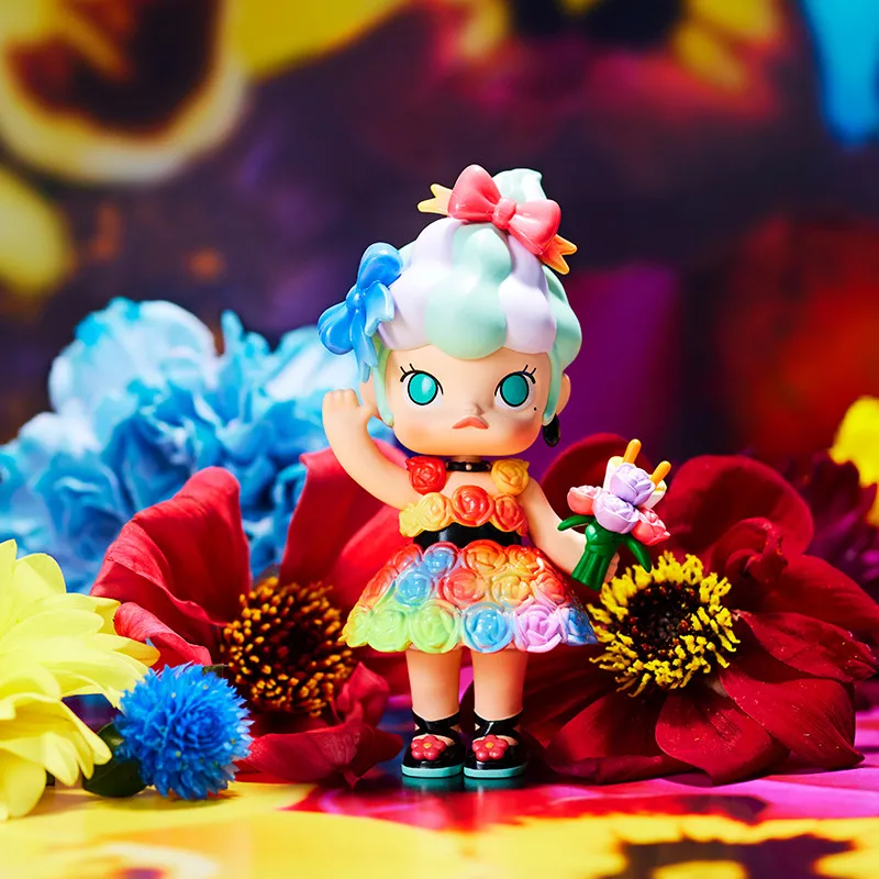 POP MART-figuras de acción de Anime Kawaii, serie de sueños de flores Molly Mika Ninagawa, figuritas de adorno, decoración del hogar, muñecas de escritorio, regalo