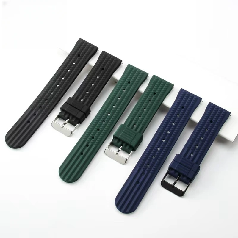 20mm 22mm Silicone Watch Band For SEIKO 5 SRPD63K1 Prospex Sports Series Waterproof  Watch Strap Bracelet