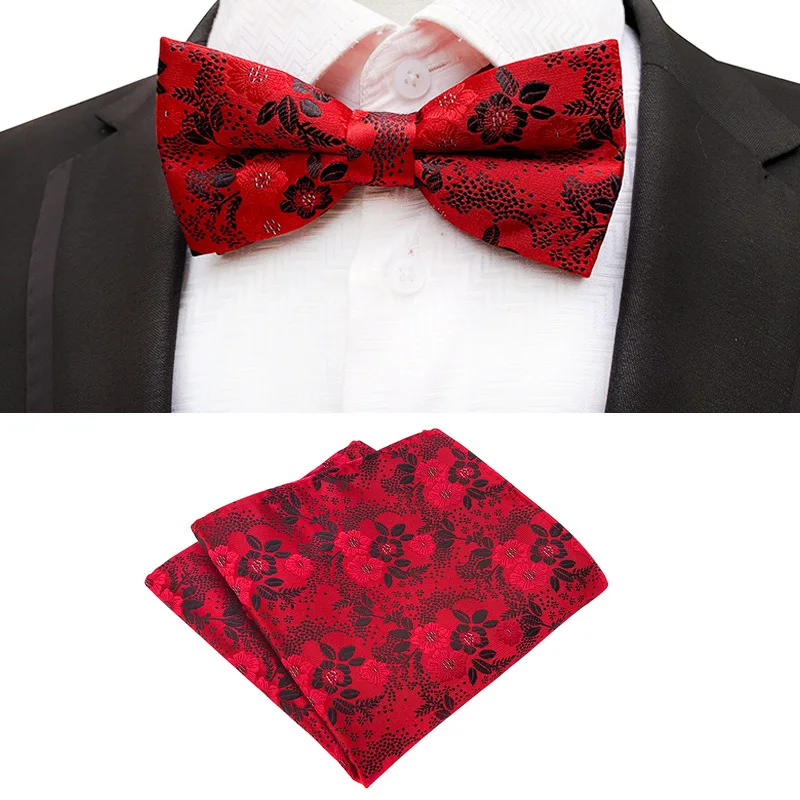 Pajaritas Para Hombre Men Bow Tie Pocket Square Bowtie Necktie Wedding Accessories Costume Homme De Luxe Pour Le Mariage