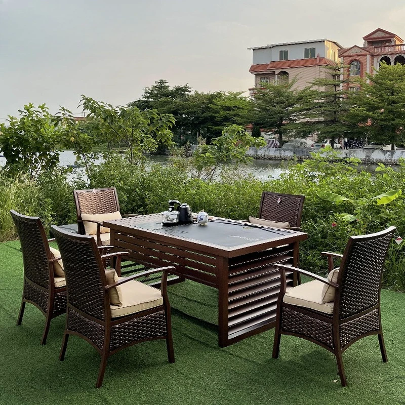 

Outdoor leisure chair aluminum alloy waterproof sunscreen outdoor design tea table single combination furniture