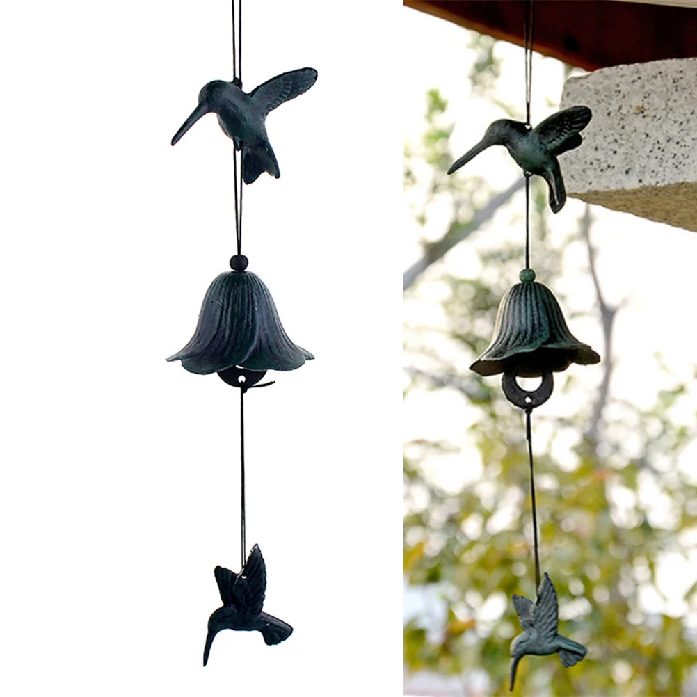 

Cast Iron Wind Chimes Japanese Style Hanging Ornament Bird Wind Bell For Garden Patio Porch Decor Green Home Decoration