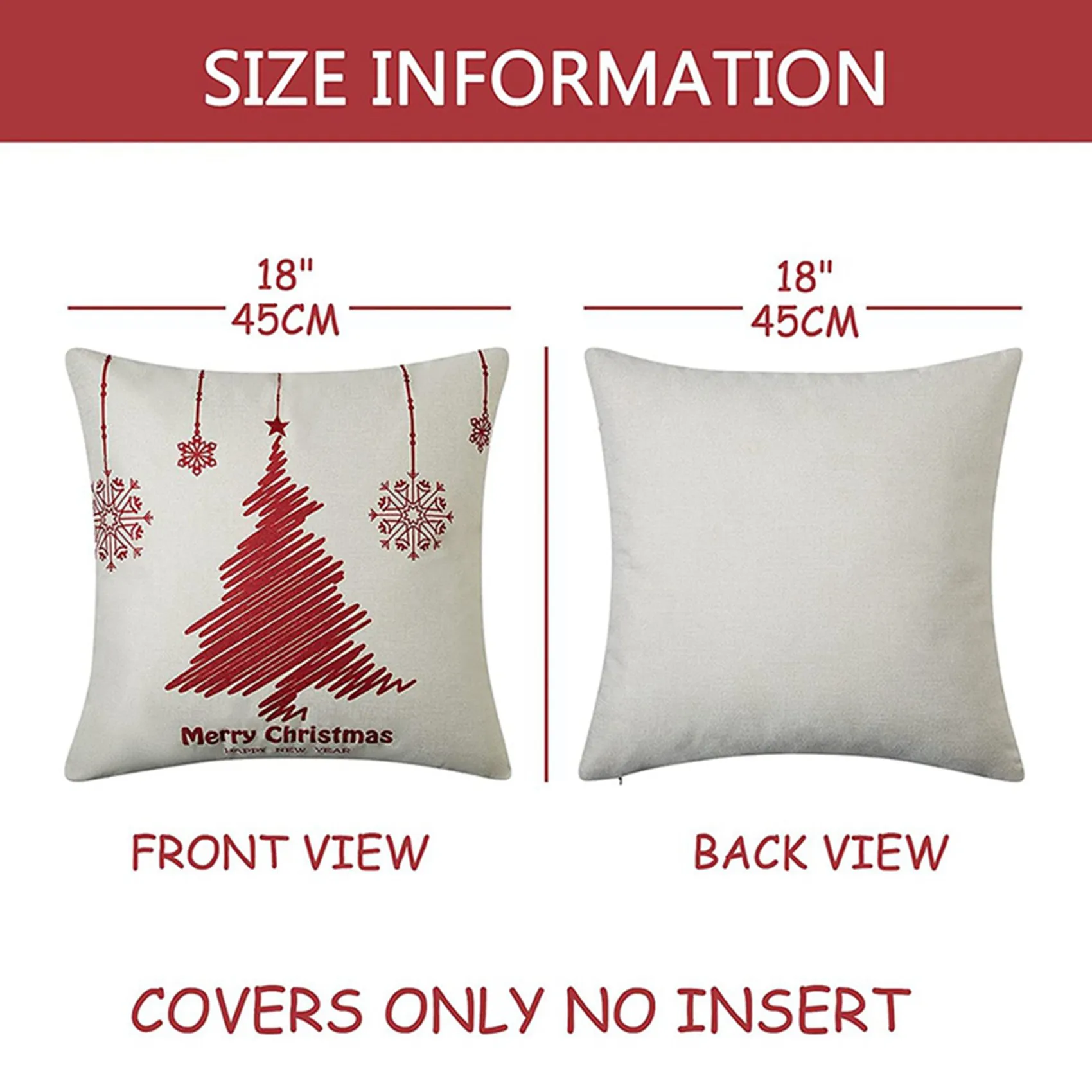 Christmas Pillow Covers 18X18 Set Of 8,Farmhouse Christmas Decor For Home,Xmas Decorations Throw Cushion Case For Home-A83Z