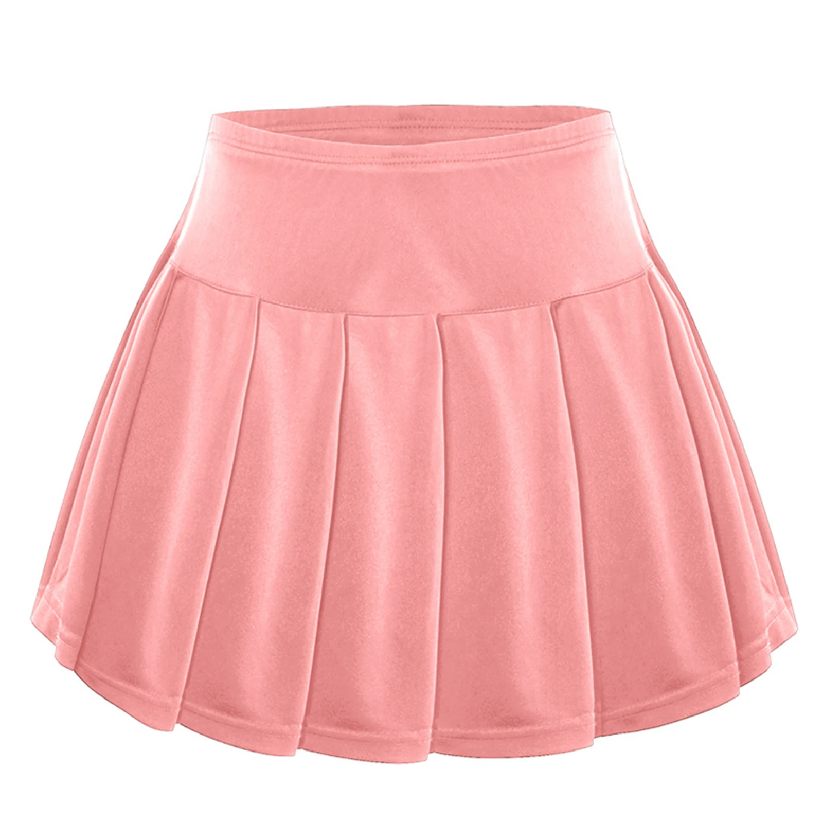 Kids Girls Pleated Skorts Skirt Solid Color Elastic Waistband Athletic Tennis Skirts For Golf Badminton Ping Pong Casual Clothes