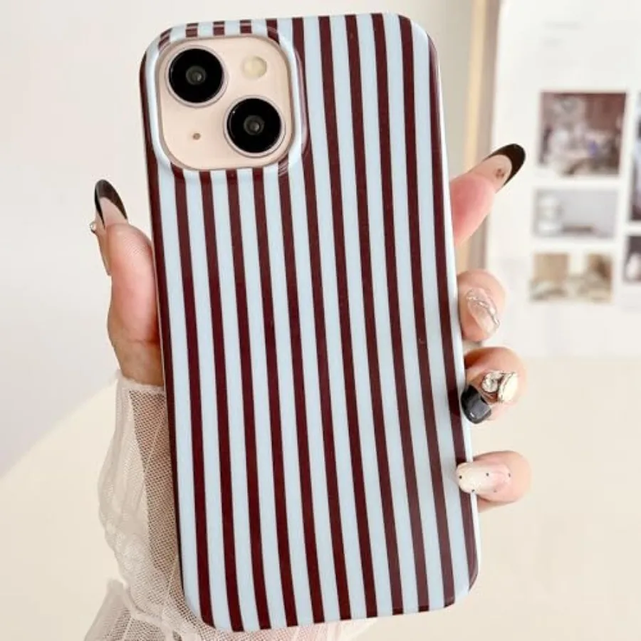 

Striped Phone Case for iPhone 13 iPhone 14 iPhone 15, Fashion Retro Stripe Pattern Aesthetic Cover, Soft TPU Slim Shockproof Ca