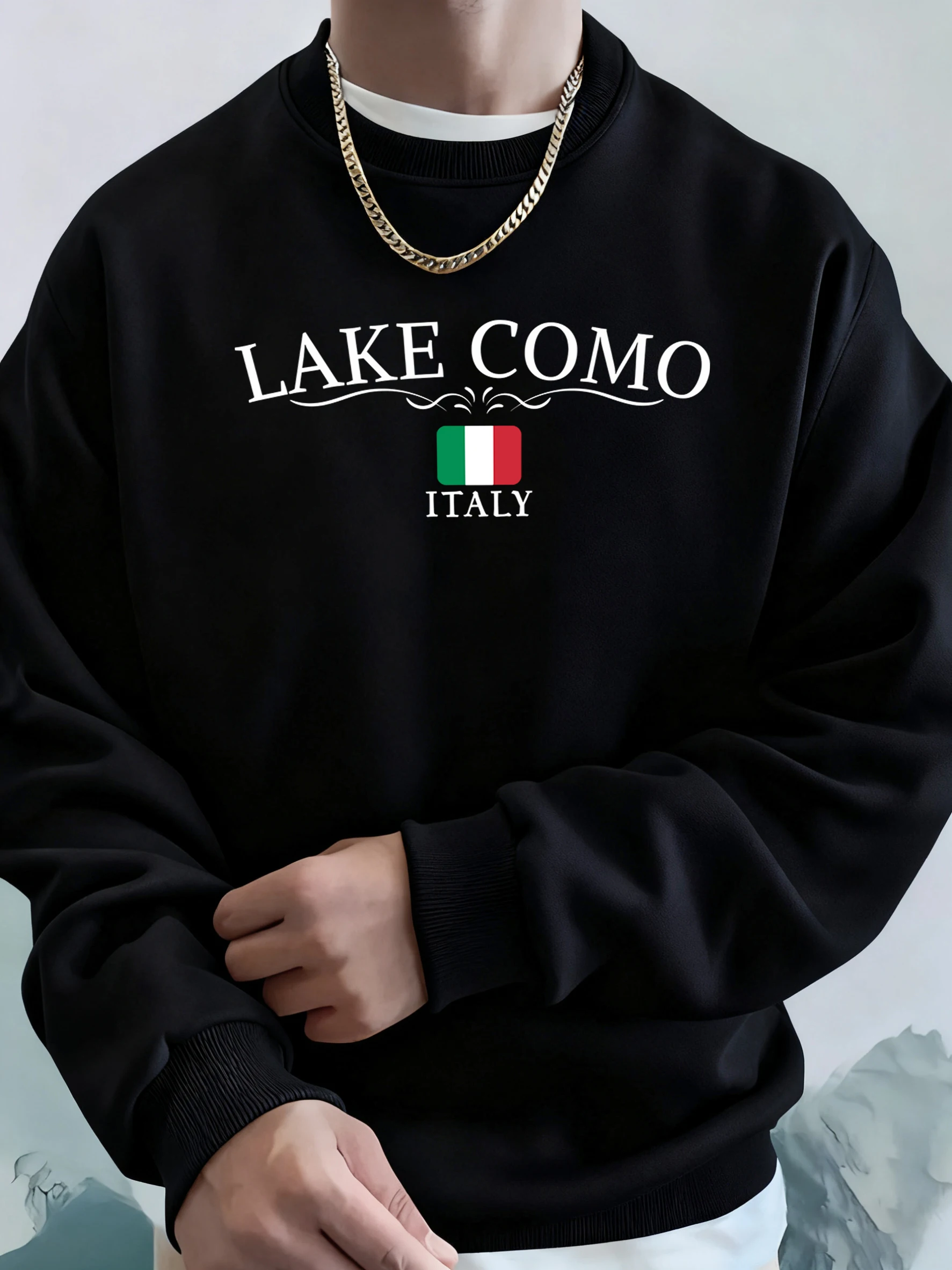 

Мужские топы с буквенным принтом Lake Como Italia, удобная флисовая толстовка с капюшоном, мягкие модные толстовки, теплая уличная одежда унисекс