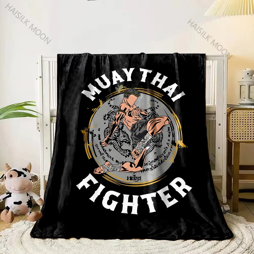 New Muay Thai Blanket Exclusive Blanket for Boxing Lovers Lightweight Home Sofa Office Boxing Gym Four Seasons Available Gifts