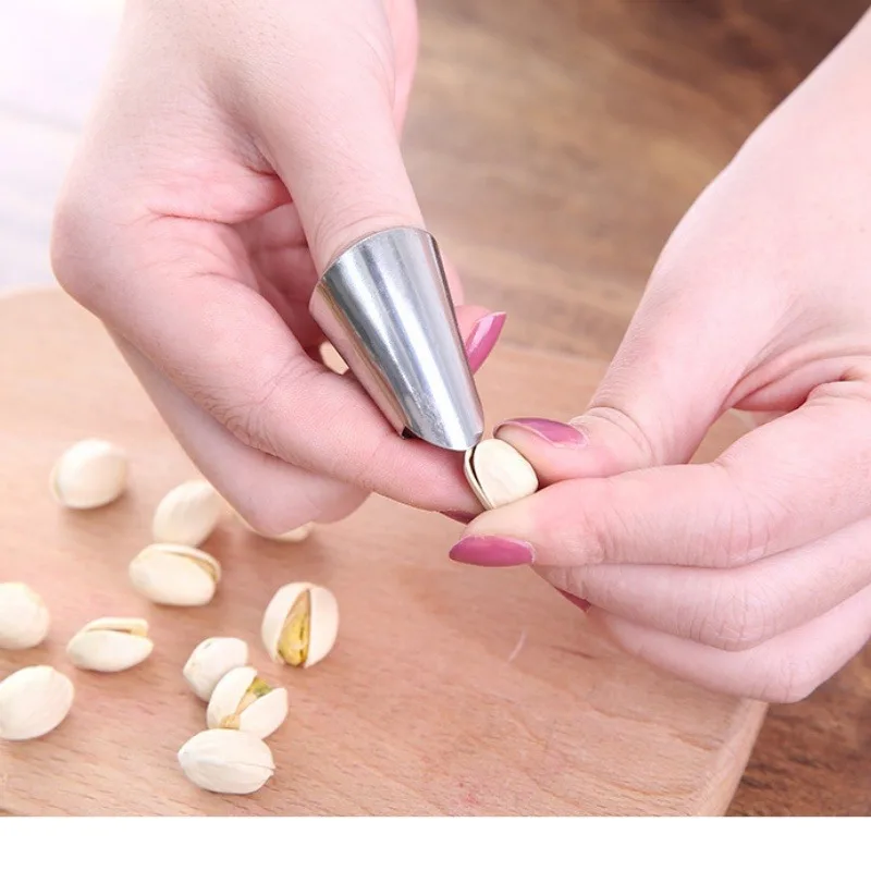 3/5/10Pcs Multi-functional Vegetable Cutting Hand Guard Iron Nail Cover Peeling Edamame Artifact Chestnut Shelling Gadget