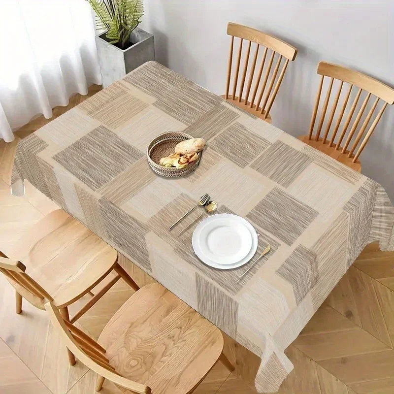Soft, fashionable and beautiful square-textured tablecloth, machine washable and easy to clean.