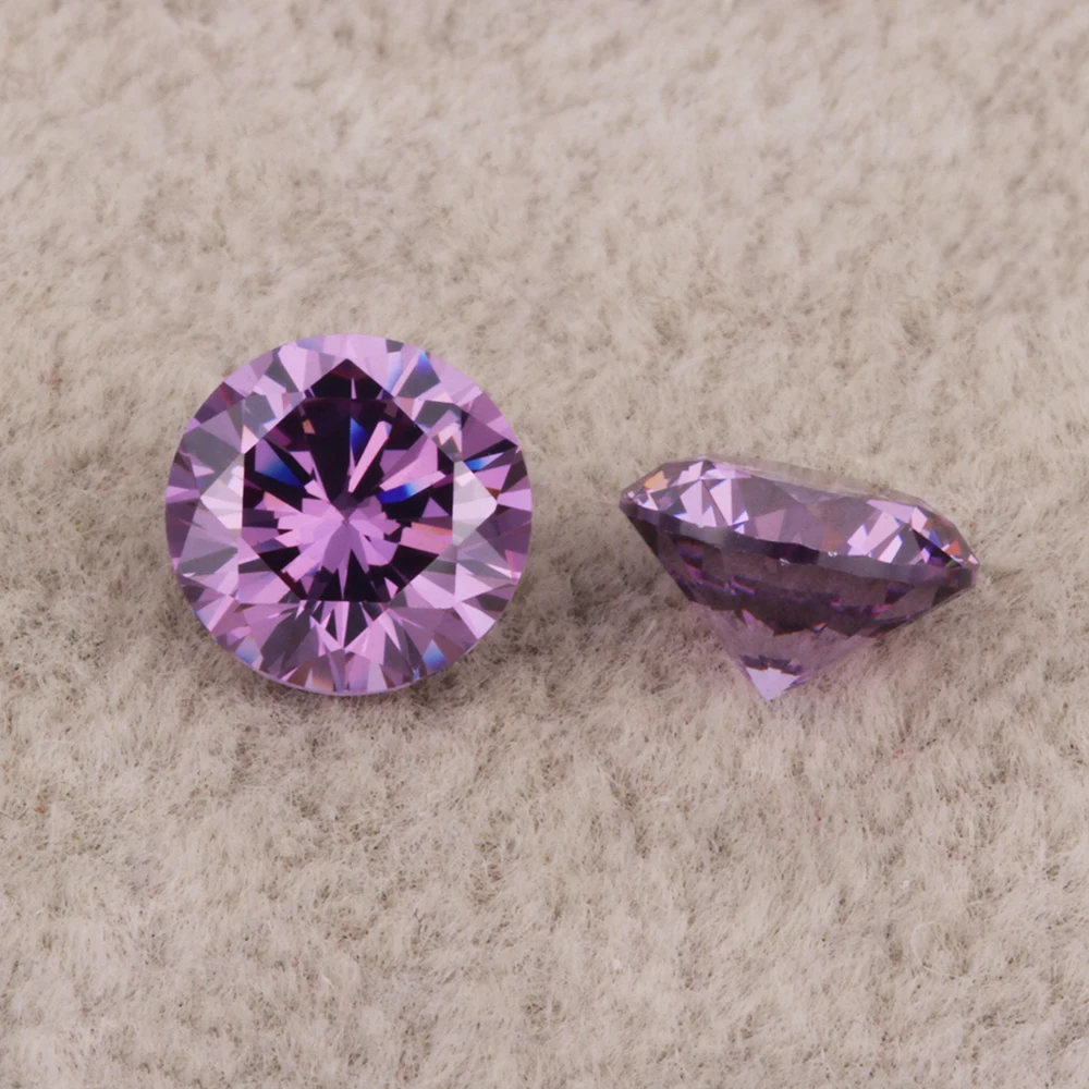 0.8mm-3.0mm Dark Purple 5A Cubic Zirconia Gemstone Round Brilliant Cut Amethyst Diamond